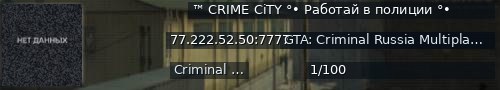 Большой баннер сервера: ™ CRIME CiTY °•  Работай в полиции  °•