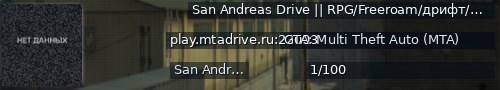 Большой баннер сервера: San Andreas Drive || RPG/Freeroam/дрифт/мини-игры/зомби || Drift/Zombies/Fun