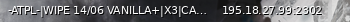 Маленький баннер сервера: -ATPL-|WIPE 14/06 VANILLA+|X3|CARS|PARTY|[vk.com/atpldayz]