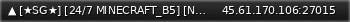 Маленький баннер сервера: ▲ [★SG★] [24/7 MINECRAFT_B5] [NO DOWNLOADS] [NEED STAFF]