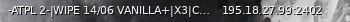 Маленький баннер сервера: -ATPL 2-|WIPE 14/06 VANILLA+|X3|CARS|PARTY|[vk.com/atpldayz]