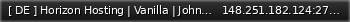 Маленький баннер сервера: [ DE ]  Horizon Hosting  |  Vanilla  |  Johnson Valley |