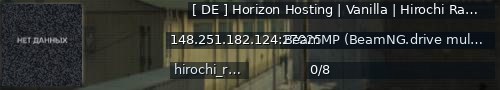 Большой баннер сервера: [ DE ]  Horizon Hosting  |  Vanilla  |  Hirochi Raceway |