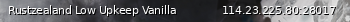 Маленький баннер сервера: Rustzealand Low Upkeep Vanilla