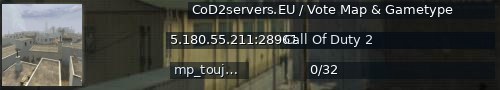 Большой баннер сервера: CoD2servers.EU / Vote Map & Gametype