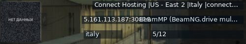 Большой баннер сервера: Connect Hosting |US - East 2 |Italy |connecthosting.net