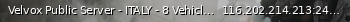 Маленький баннер сервера: Velvox Public Server -  ITALY - 8 Vehicles