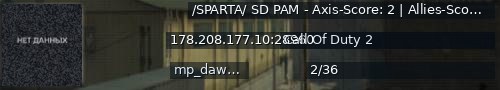 Большой баннер сервера: /SPARTA/ SD PAM - Axis-Score: 2 | Allies-Score: 1 | Rounds-Played: 3/20 |