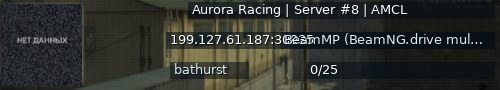 Большой баннер сервера: Aurora Racing | Server #8 | AMCL