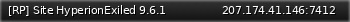 Маленький баннер сервера: [RP] Site HyperionExiled 9.6.1